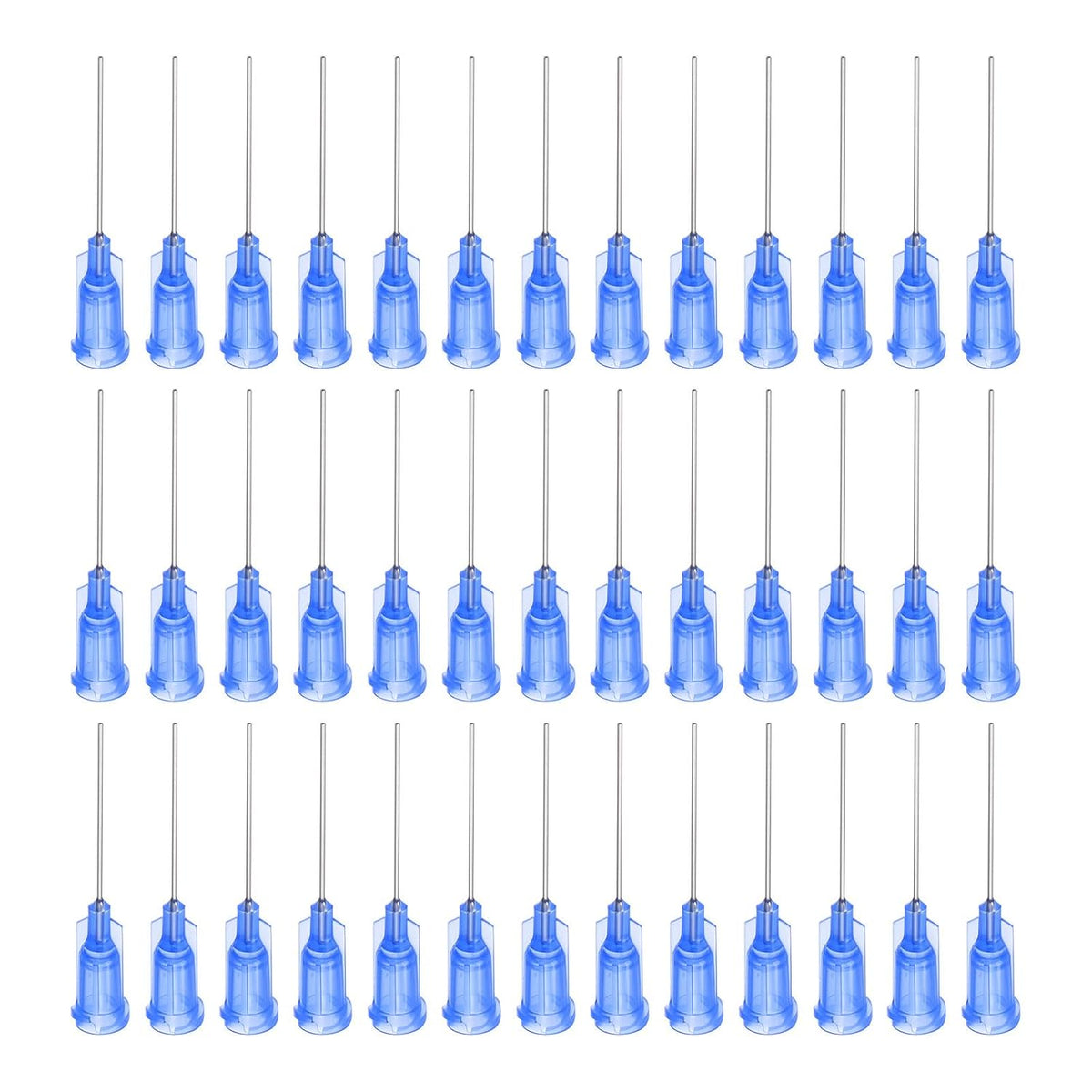 Industrial Blunt Tip Needle 22G 1 Inch Length with Luer Lock Screw Interface Connector, Dispensing Needle for Liquid Glue Gun, 40 Pcs (Blue)