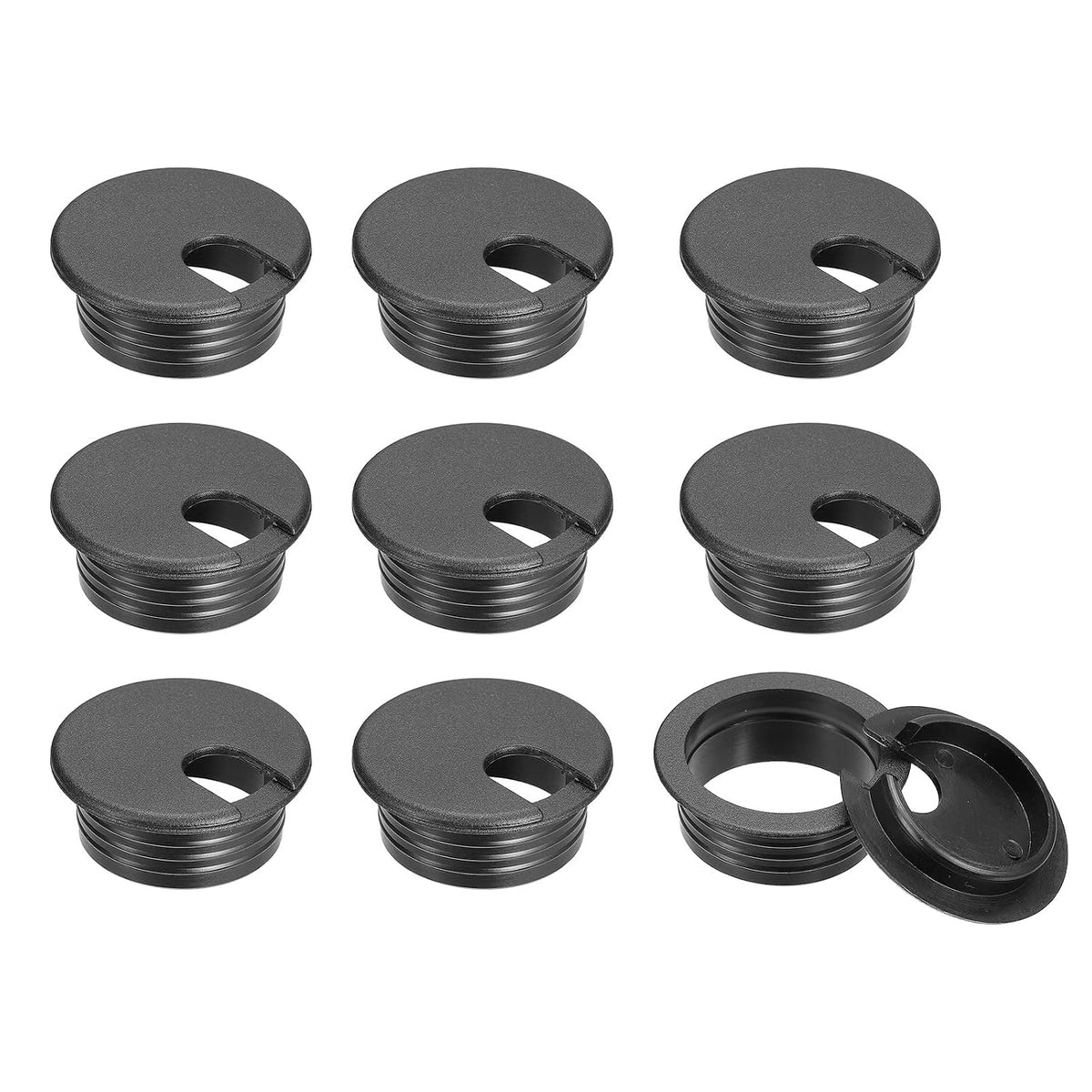 Cable Hole Cover, 10Pcs 38mm/1-1/2inch ABS Desk Cable Wire Cord Grommet Hole Cover for Office Computer Desk Wire Organizer, Black