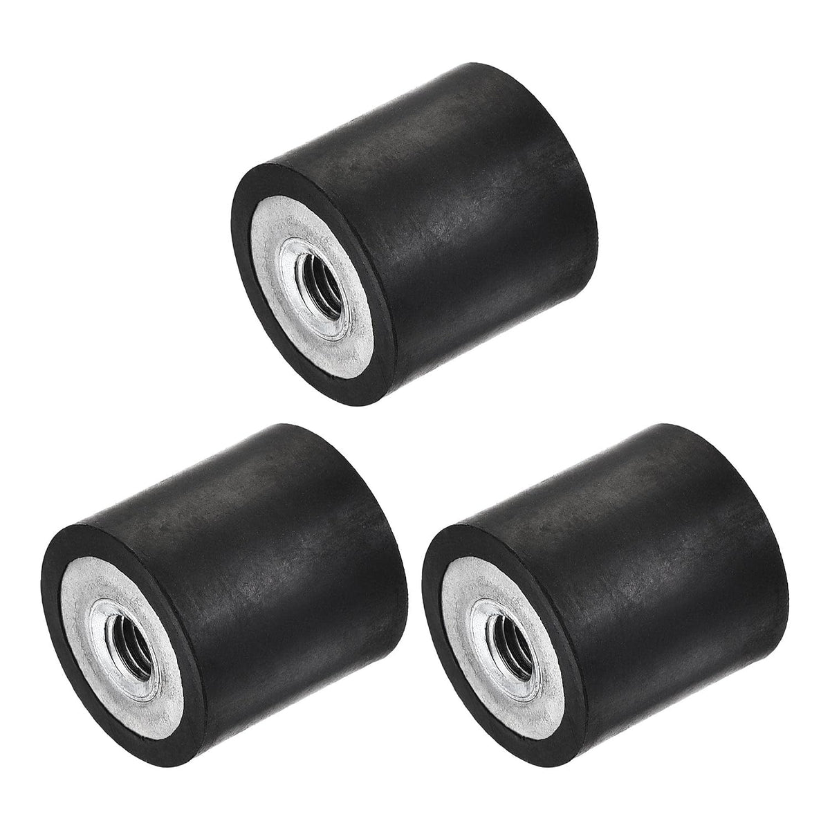 M6 Rubber Mounts, 3pcs Female/Female Vibration Isolator Shock Absorber, for Garage Motor Air Compressor Car Boat Bobbins, D20mmxH20mm