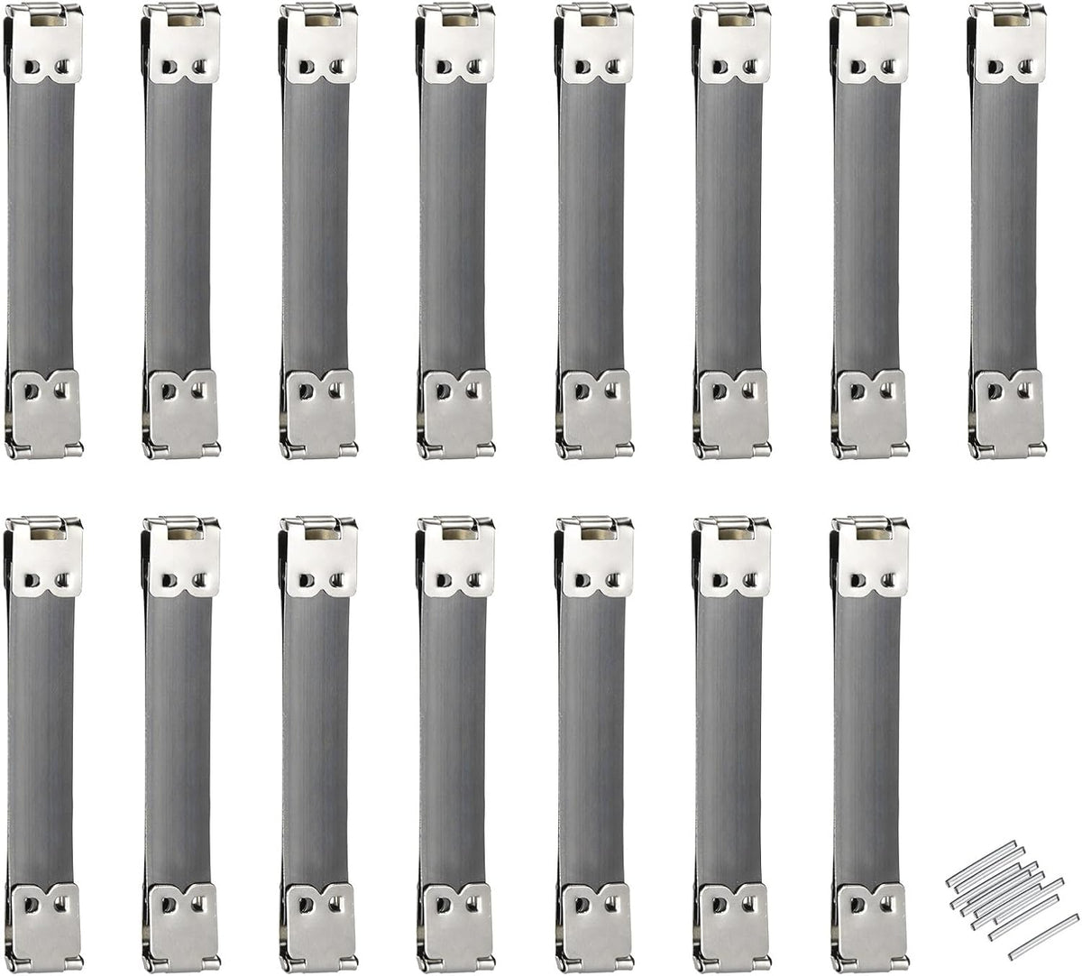 Metal Internal Flex Frames, 15Pcs 90mm/3.54" Long Lock Frame Kiss Lock Clasp Bag Frame, Hinges Spring Clip Hook for DIY Purse Handle Bag Making Sewing Craft (Silver Black)