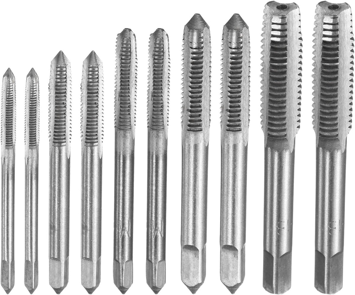 2 Set (10pcs) Hand Threading Taps M3 M4 M5 M6 M8 H2 Metric Thread Tapping Tool Kit, High Speed Steel (HSS) Screw Taps