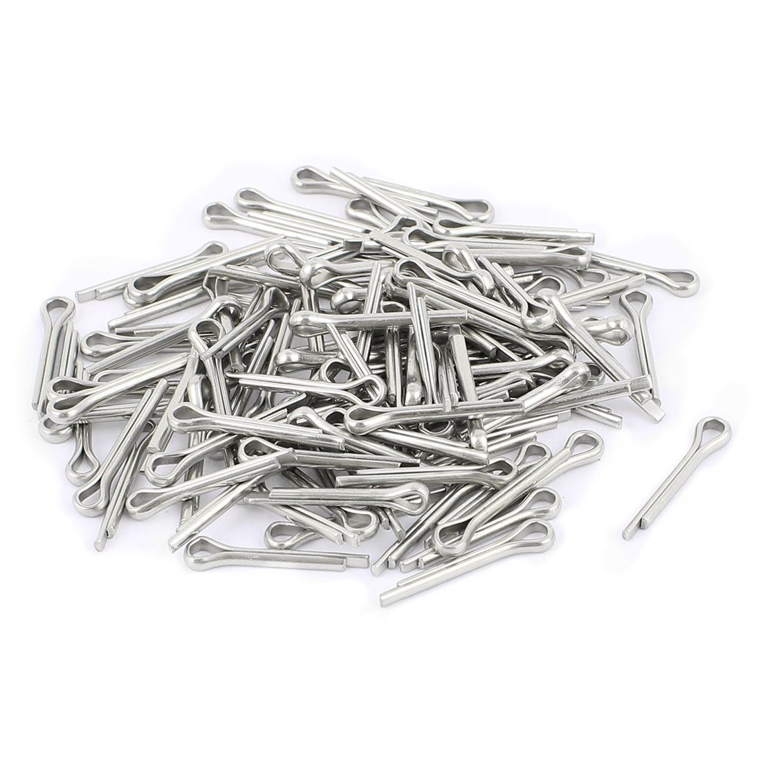 2mm x 22mm x 16mm Stainless Steel Split Cotter Pins Silver Tone 110Pcs
