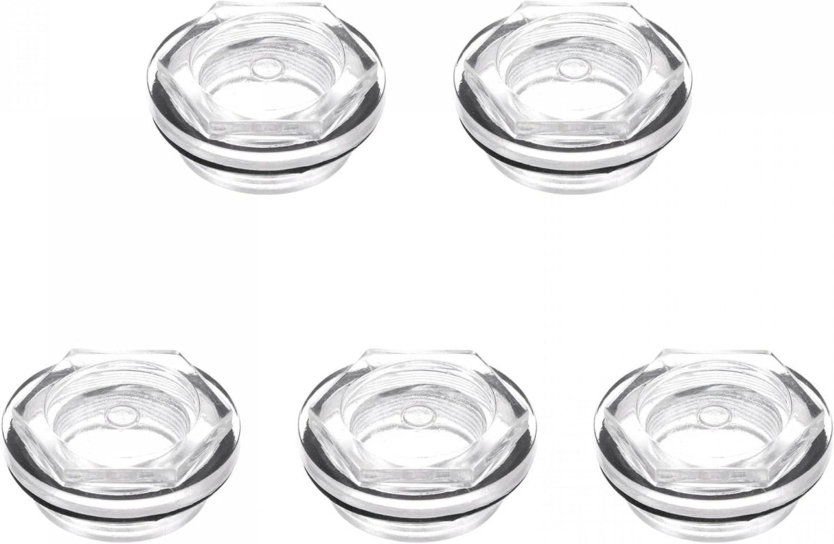 Air Compressor Oil Level Gauge Sight Glass M36x1.5mm Male Threaded Glass Liquid Indicator Sight Window 5Pcs