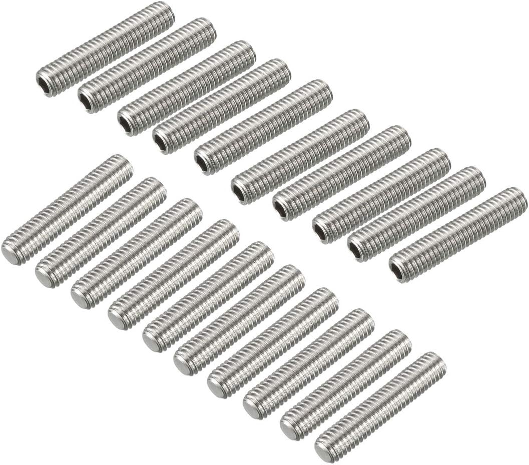 M6 x 30mm Fully Male Threaded 304 Stainless Steel Rod Bar Studs 20 Pcs