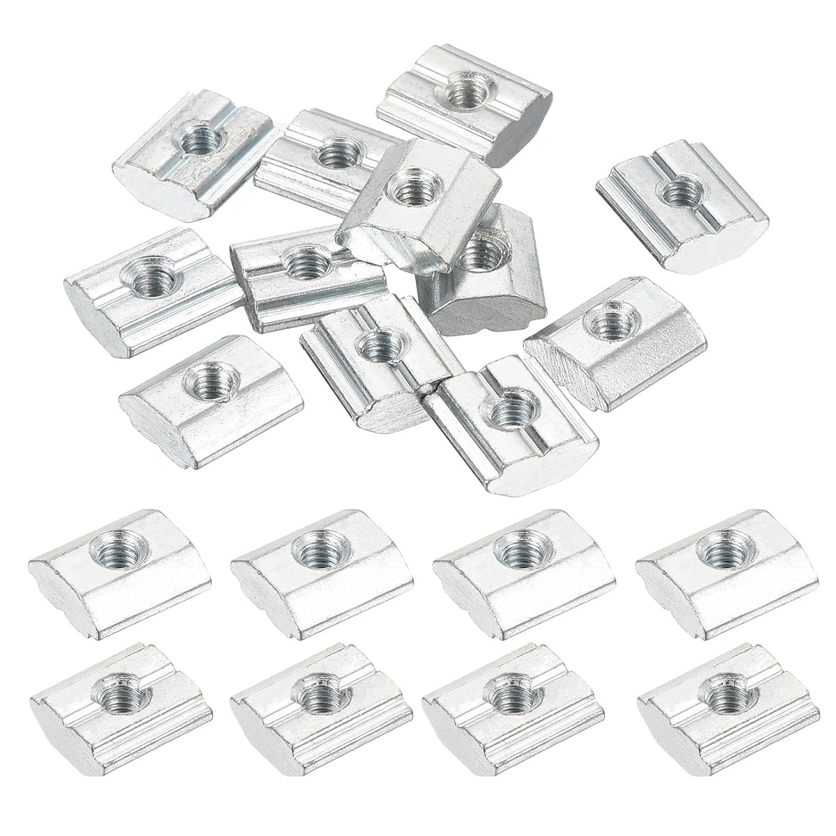 12Pcs M3 T Nut Tee Sliding Slot Nuts, T-Slot Nut Hammer Nut Block Square Nuts Fastener Carbon Steel Zinc Plated for Aluminum Extrusion Profile 1515 Series