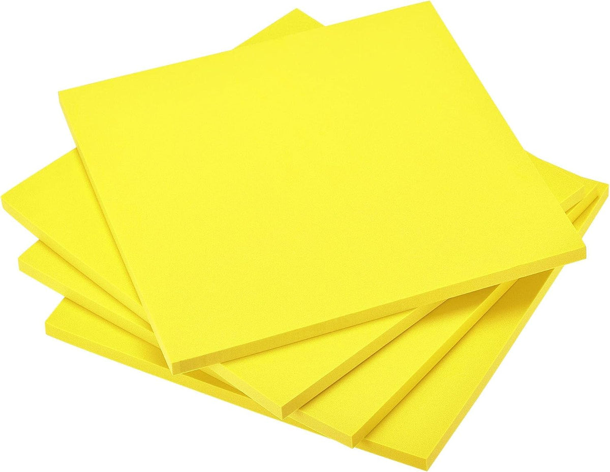 Yellow EVA Foam Sheets 10 x 10 Inch 10mm Thickness for Crafts DIY Projects, 4 Pcs