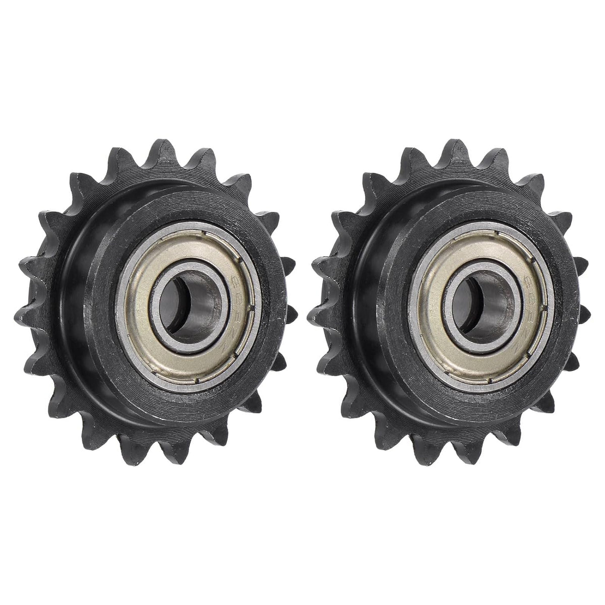 #25 Roller Chain Idler Sprocket, 8mm Bore 1/4" Pitch 19 Tooth Sprocket Tensioner, C45 Carbon Steel 25 Roller Chain Sprocket with Bearing for ISO 04C Chain, 2Pcs