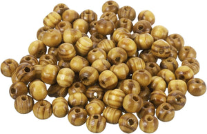Natural Wood Beads, 200Pcs 6mm Diameter Light Brown Round Loose Spacer Beads for DIY Jewelry Bracelet, 2mm Hole