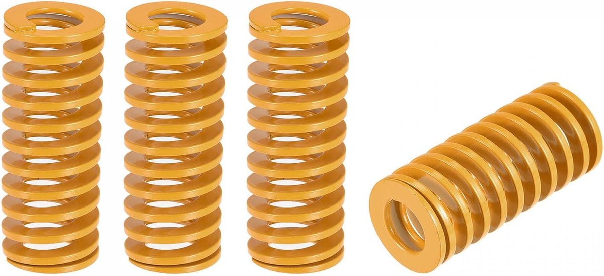 3D Printer Die Spring, 25mm OD 60mm Long 4pcs Spiral Stamping Light Load Compression Mould Die Springs for 3D Printer Electric Part, Yellow