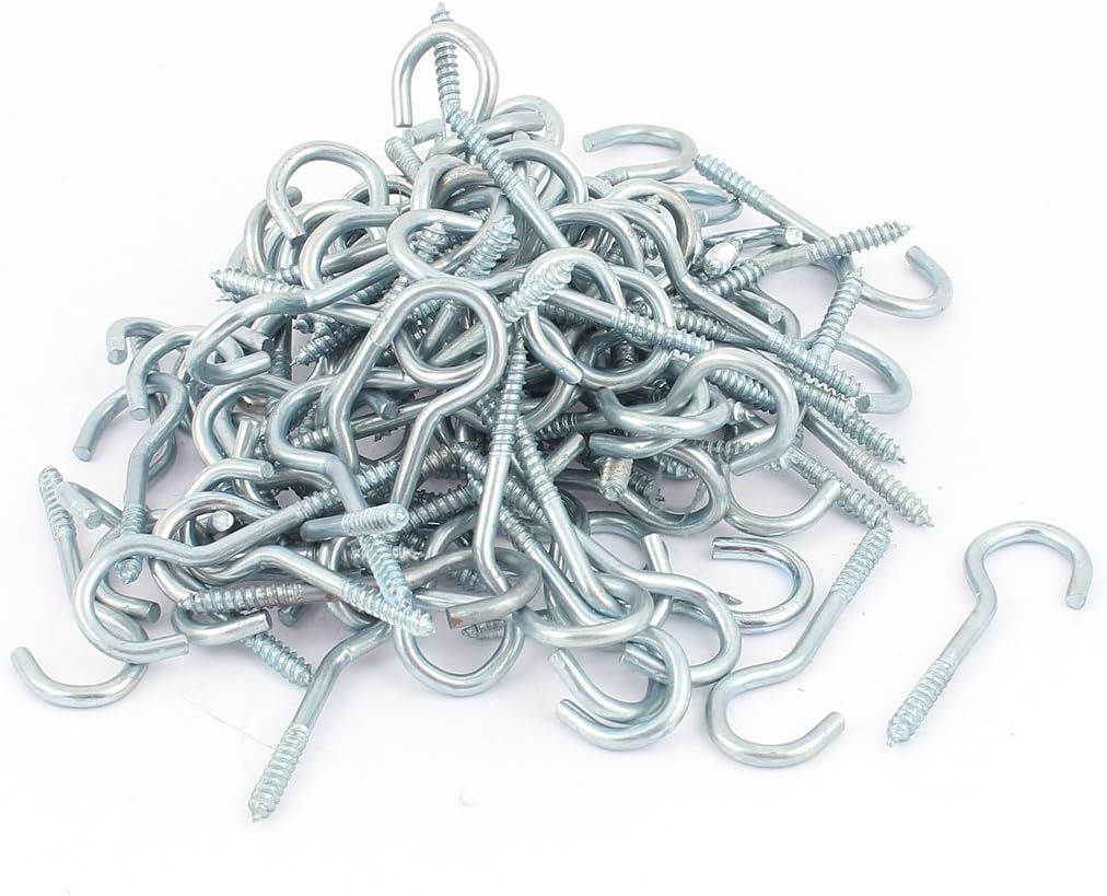 3.5mm Dia Thread Zinc Plated Eye Bolt Eyelet Hook Screw Blue 100pcs