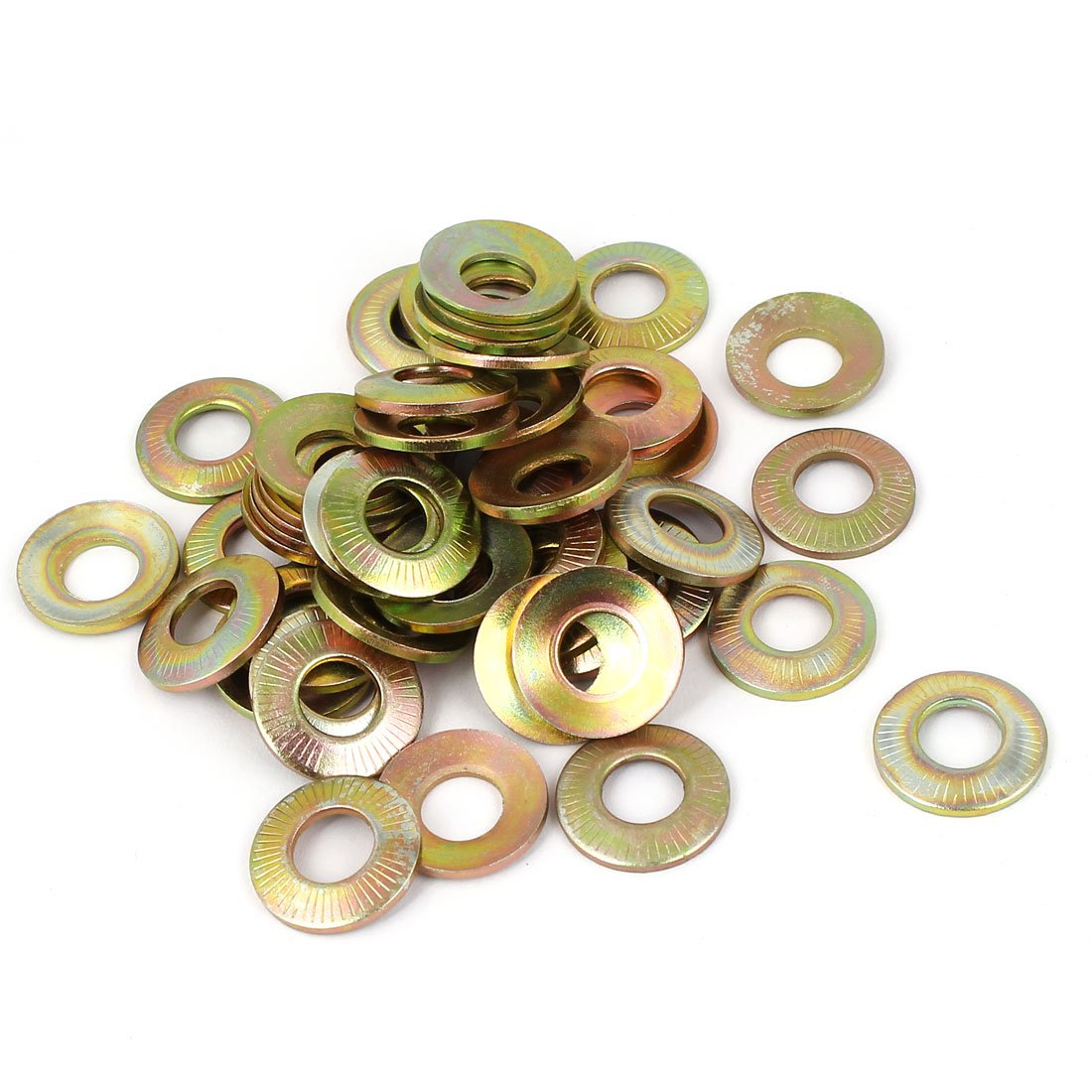 M8 Metal Industrial Serrated Lock Conical Spring Washer 50 Pcs