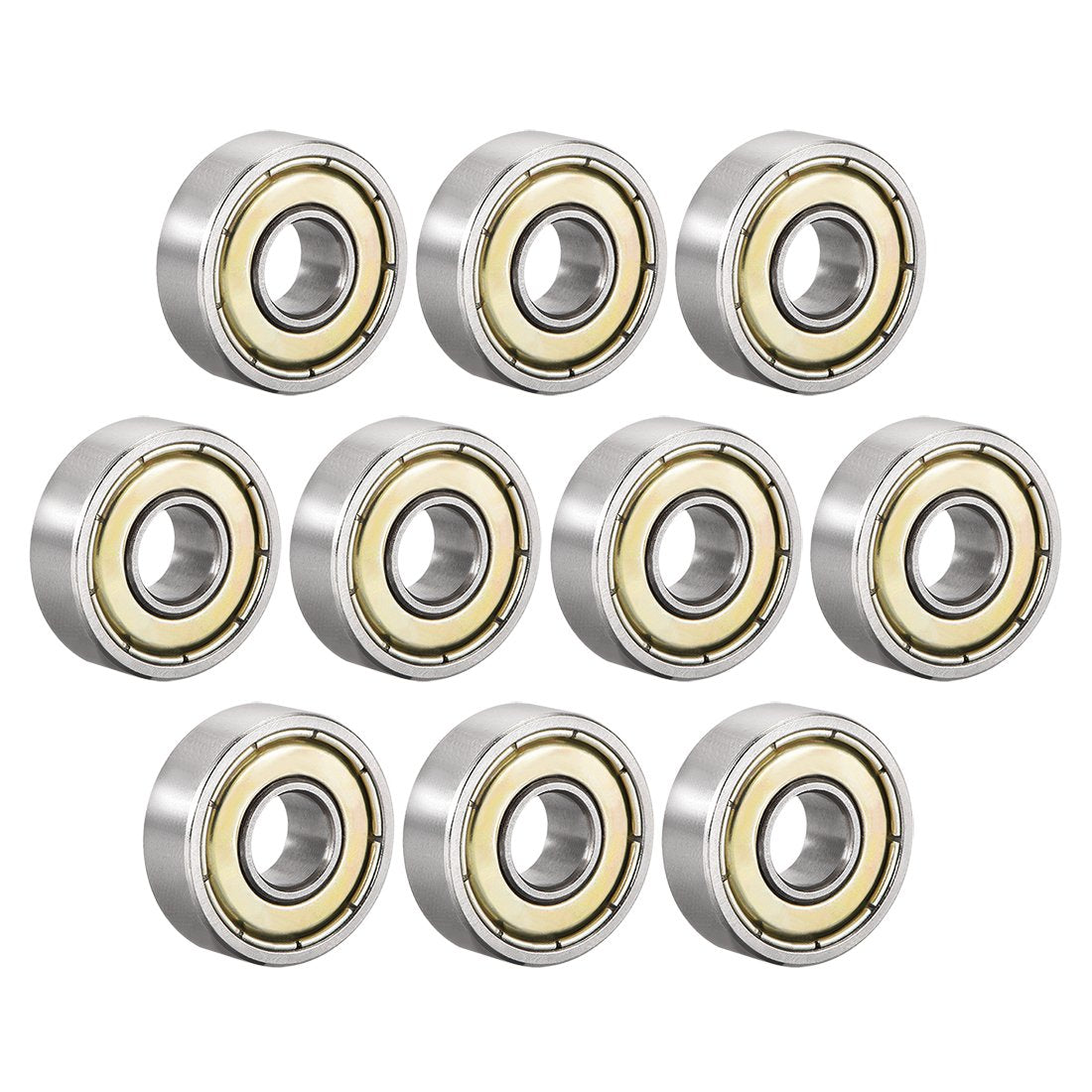 607ZZ Deep Groove Ball Bearing Double Shield 607-2Z 80017, 7mm x 19mm x 6mm High Carbon Steel Z1 Bearings (Pack of 10)