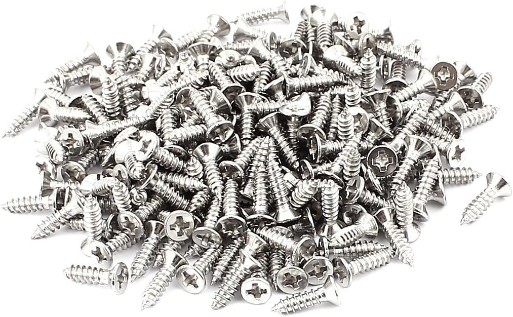 12mmx3mm Stainless Steel Flat Head Phillips Self-Tapping Screw 200pcs