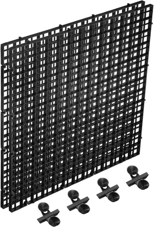 2Pcs Aquarium Fish Tank Divider, 12x12 Inch Plastic Egg Crate Light Diffuser Grid Filter Bottom Partition Separator with Sucker Clips and Suction Cups for Aquarium, Black