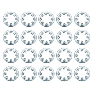 100Pcs 10# Internal Tooth Lock Washer, Zinc-Plated Carbon Steel Multi-Tooth Star Washer Locking Fastener, Silver Tone