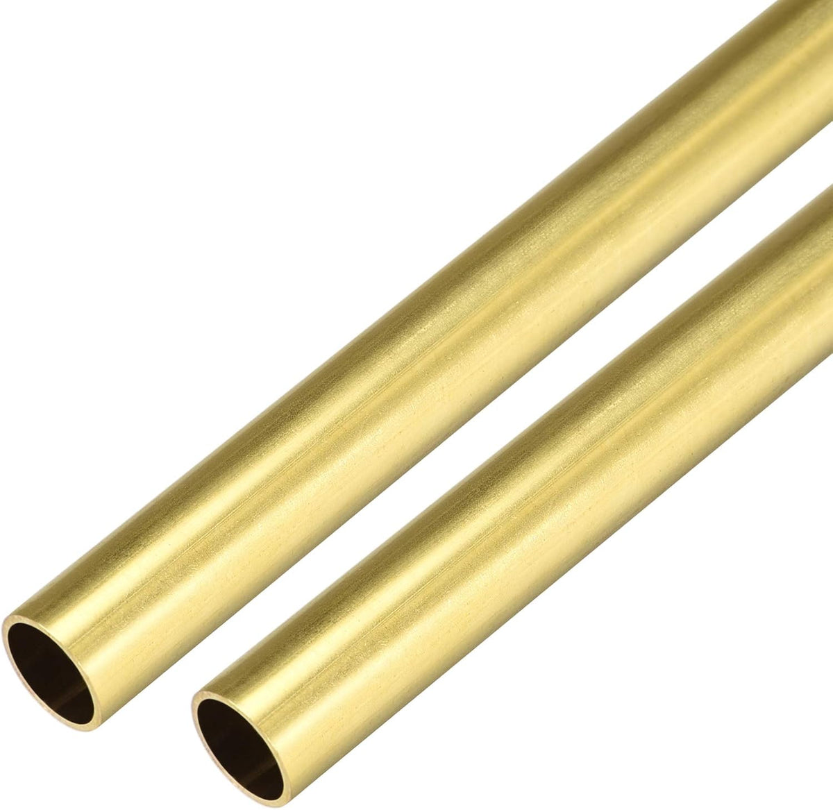 Brass Round Tube 300mm Length 13mm OD 1mm Wall Thickness Seamless Straight Pipe Tubing 2 Pcs