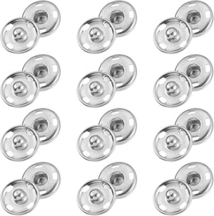 25 Sets Sewing Snap Buttons, 12.5mm Press Buttons Metal Snap Fasteners for Clothes DIY Crafts, Silver