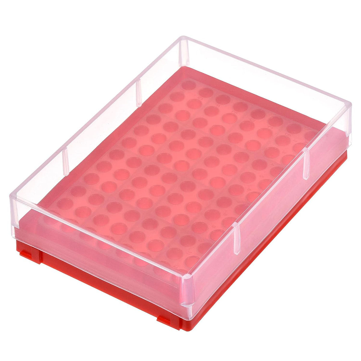 Centrifuge Tube Freezer Storage Box 96-Well Polypropylene Holder Red for 0.2ml Micro Centrifuge Tubes