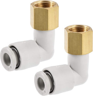 Pneumatic Push to Connect Tube Fittings Elbow 6mm Tube OD x 1/8PT Female 2Pcs