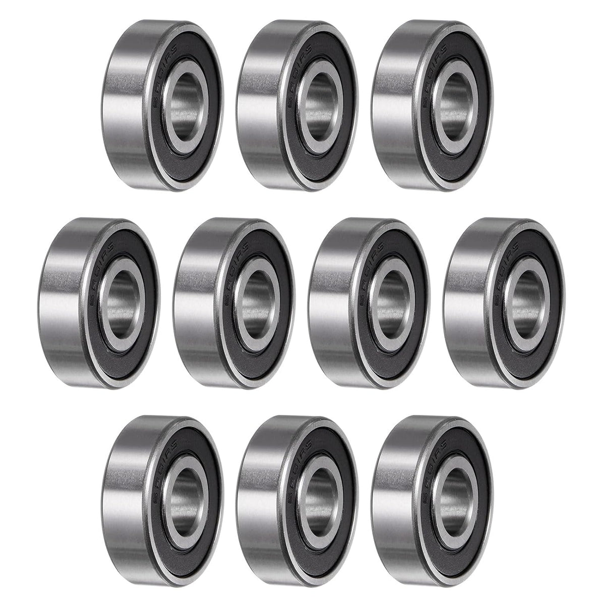 10pcs 6201-2RS Deep Groove Ball Bearings 12mm Bore 32mm OD 10mm Thick Chrome Steel Double Sealed Z2 Miniature Bearing for Motors