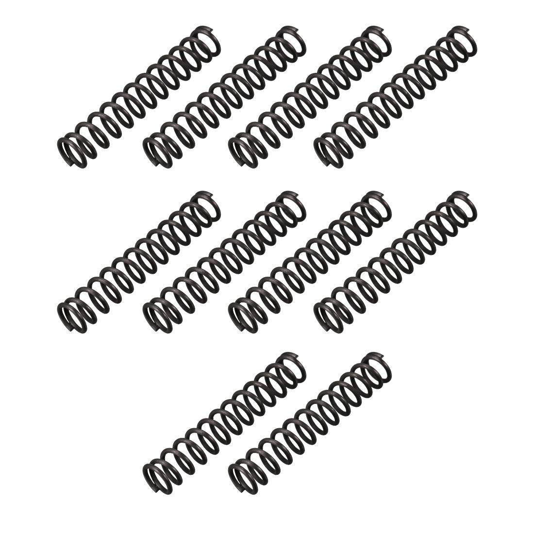Compression Spring - 1.2mm Wire Dia, 9mm OD, 50mm Free Length Spring Steel Extension Spring,Black,10Pcs