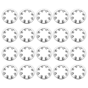 100Pcs 1/4 Internal Tooth Lock Washer, 304 Stainless Steel Multi-Tooth Star Washer Locking Fastener, Silver Tone