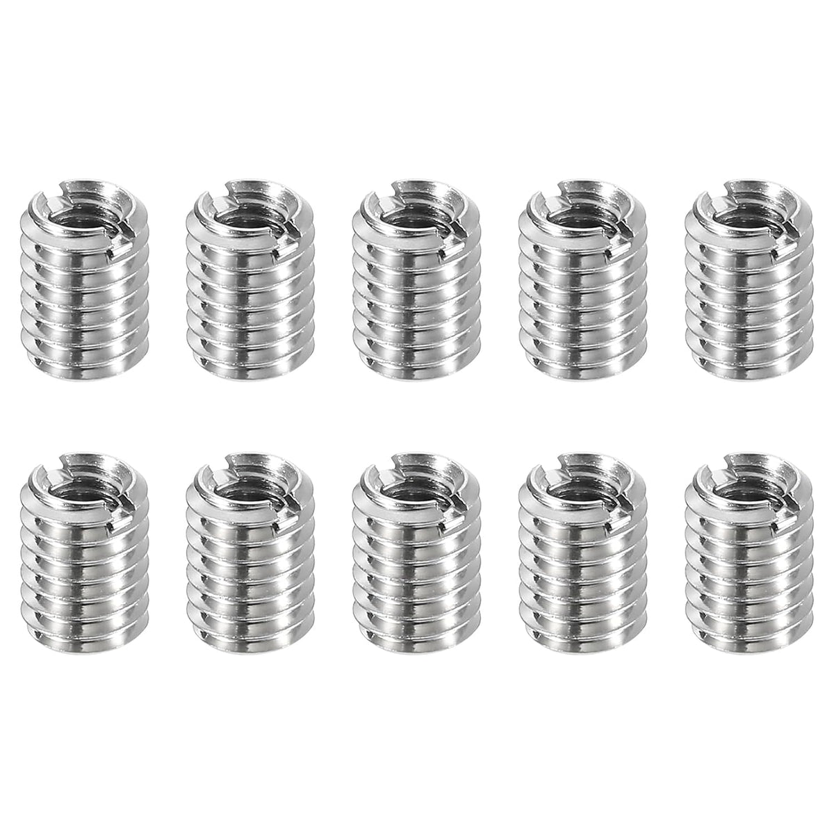 Thread Adapters Sleeve Reducing Nuts, 10Pcs M6*1 Male to M4*0.7 Female Stainless Steel Nuts Screws Reducer Conversion Fastener, Threaded Insert Repair Sleeve Reducer Nut, Silver