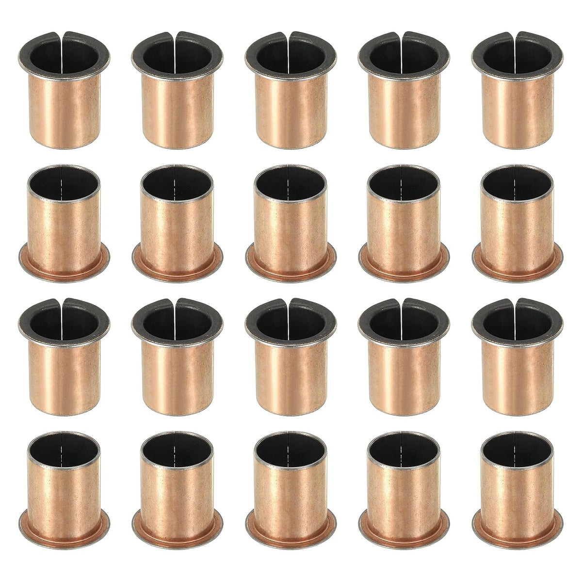 20Pcs Flanged Sleeve Bearing, 18mm Bore x 20mm OD x 25mm Length, 26 x 1.0mm Flange Dia x t Sintered Bronze Bushings Self-Lubricating Bearings for Industrial Equipment