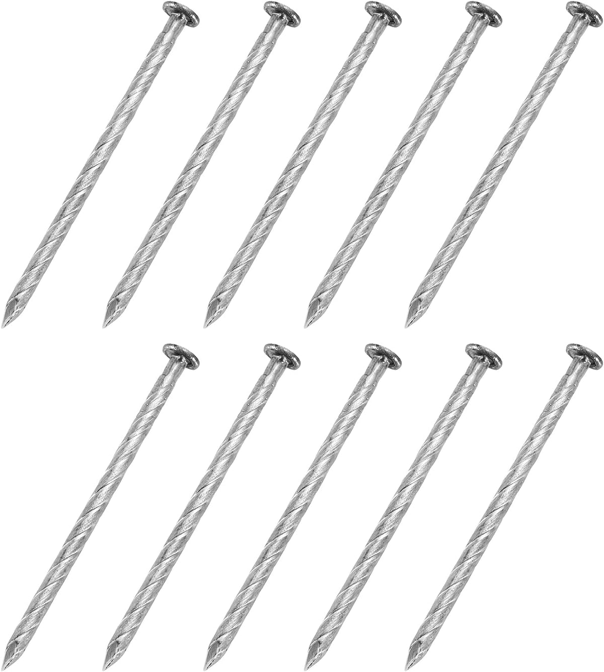 150Pcs Fence Deck Nails, 2 Inch 304 Stainless Steel Spiral Deck Nail Spiral Shank Spikes for House Floor Repairing Wall Woodworking, Silver