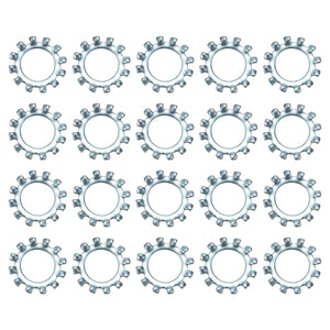 50Pcs 3/8 External Tooth Lock Washer, Zinc-Plated Carbon Steel Multi-Tooth Star Washer Locking Fastener, Silver Tone