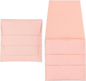 2 Pcs Microfiber Jewelry Pouch, 8 x 8cm Jewelry Packaging Bag Small Portable Envelope Style Storage Pouch for Earring Bracelet Necklace Brooches Pendants Packaging, Pink