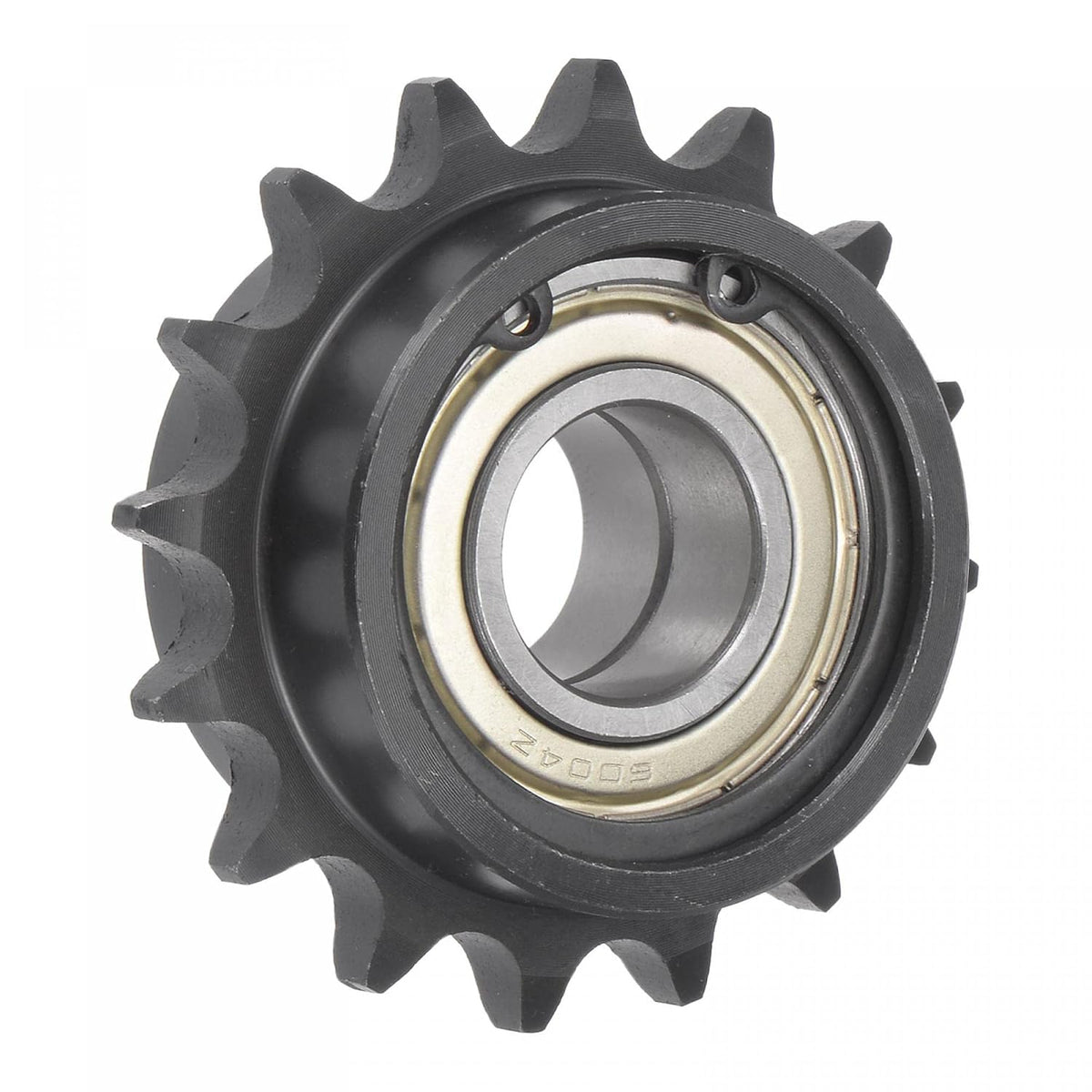 Chain Idler Sprocket, 20mm Bore 1/2" Pitch 16 Tooth Tensioner, Black Oxide Finish C45 Carbon Steel with Insert Double Bearing for ISO 08B Chains