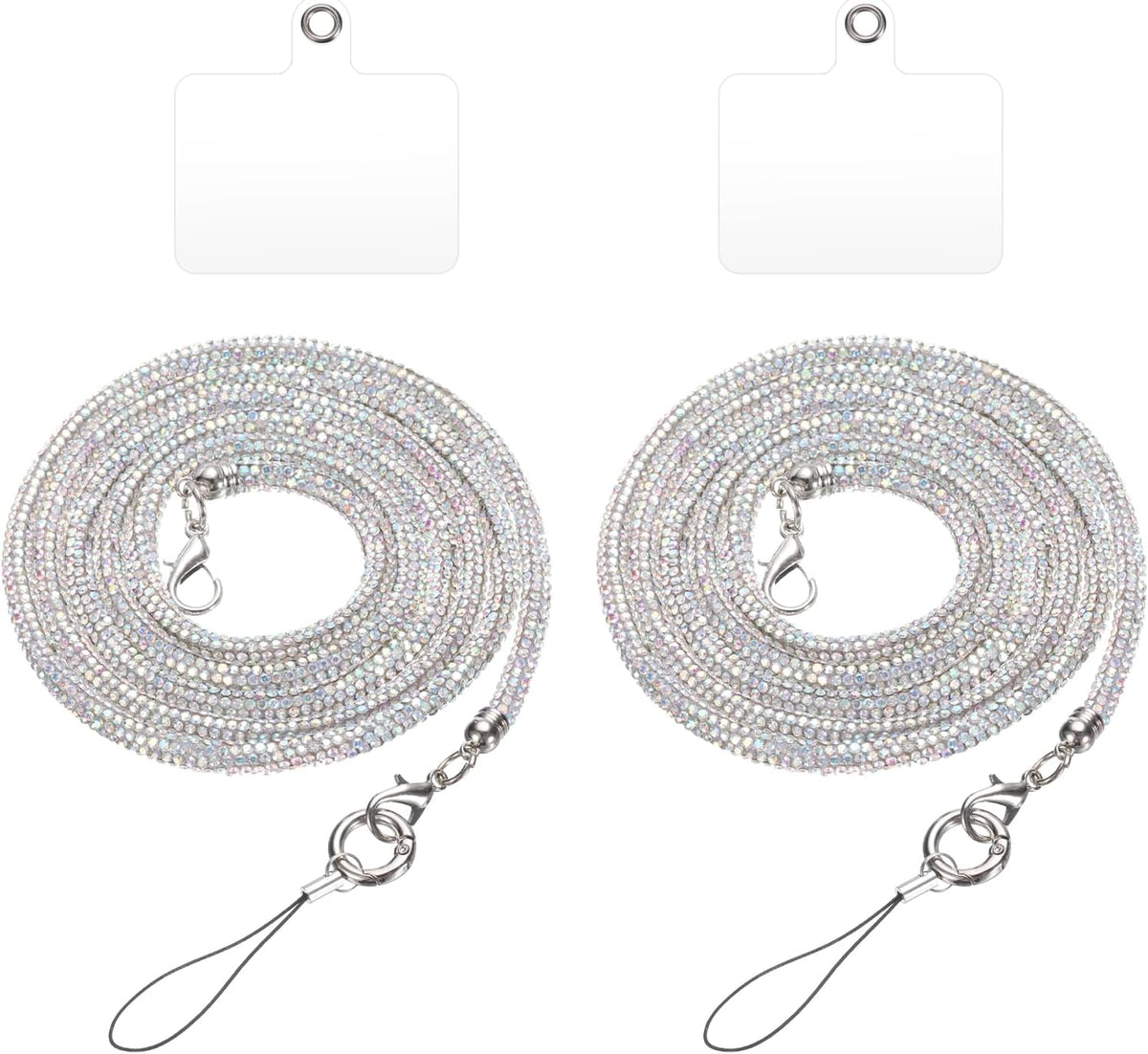 LinkMejor 2 Pcs Rhinestone Purse Straps, Crystal Bag Handle Sparkly Replacement Bag Straps for Phone Bag Underarm Bag Shoulder Evening Handbag Tote Pochette Satchel Wedding Party, Multicolor