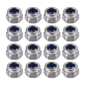 100 Pieces Stainless Steel 304HC Hex Nylock Nyloc Nut A2-70