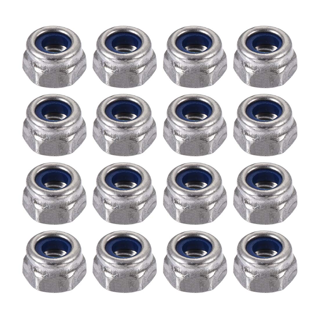 100 Pieces Stainless Steel 304HC Hex Nylock Nyloc Nut A2-70