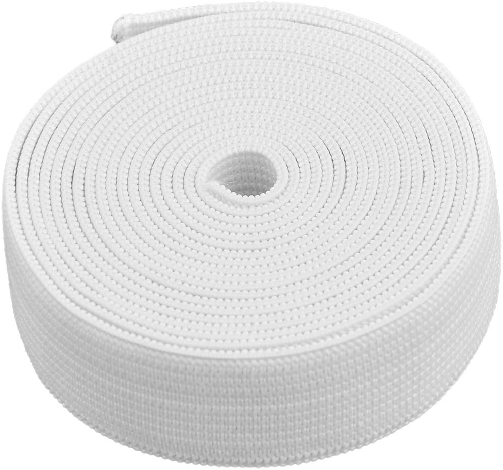 LinkMejor 2.36M/7.7Ft Rubber Home Stretchy Elastic String Sewing Pants Trousers Garments Band Rope White