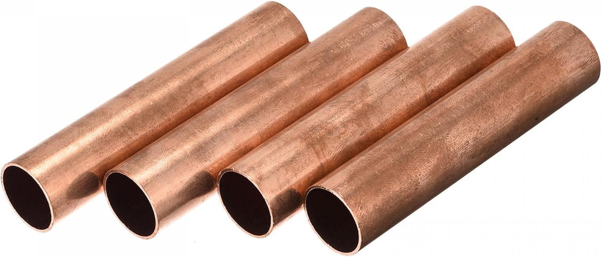 Copper Round Tube 22mm OD 1mm Wall Thickness 100mm Length Pipe Tubing 4 Pcs
