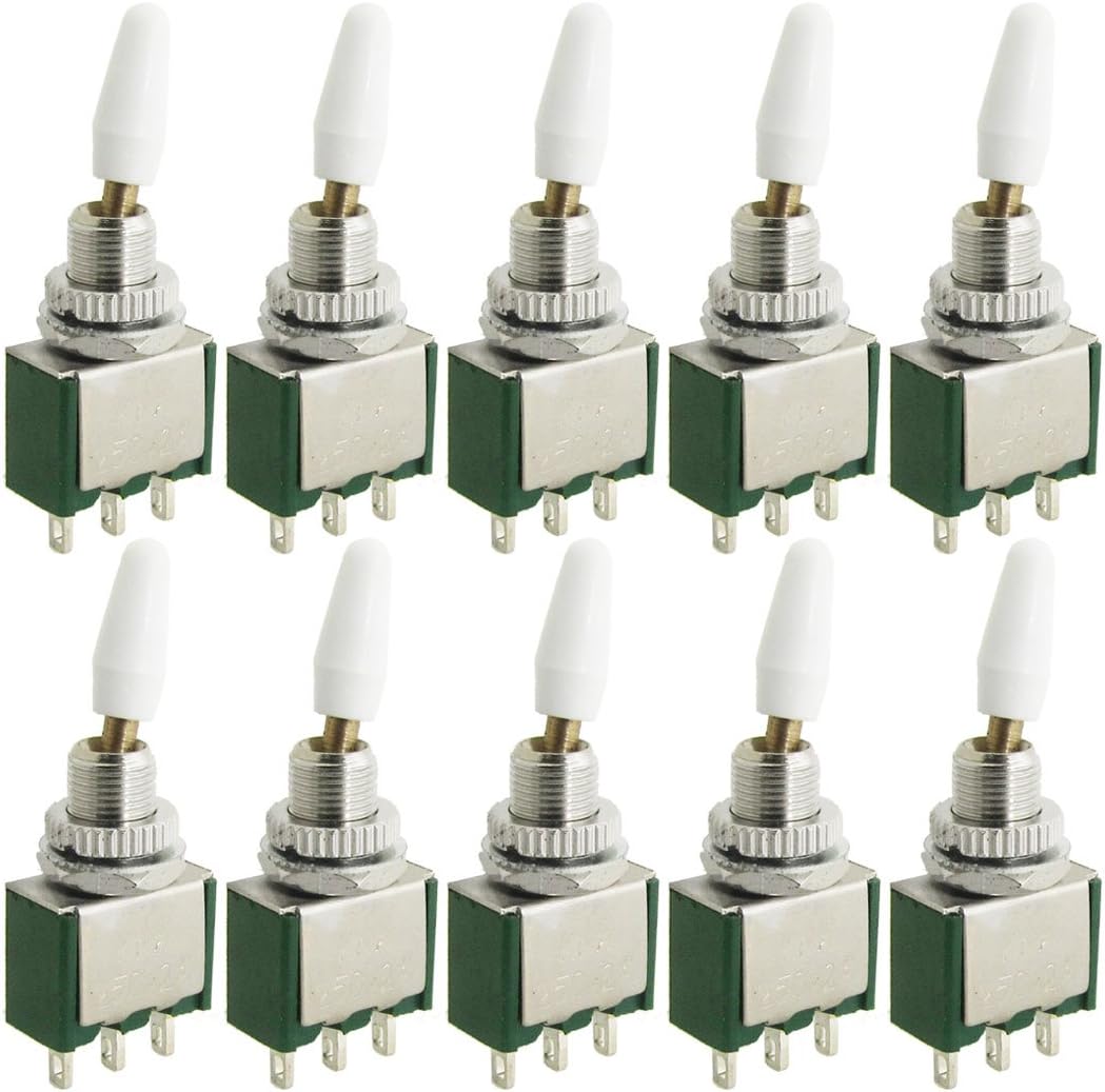 10 Pcs AC 250V 2A ON/ON 2 Position SPDT Toggle Switch