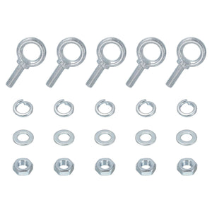 5 Pack M8 Galvanized Carbon Steel Eye Bolts, 5/16" x 0.98" Lifting Ring Eye Bolt with Nuts and Washers Heavy Duty Screw Eye Bolts Kit for Tie Down Straps Indoors Outdoors, Silver