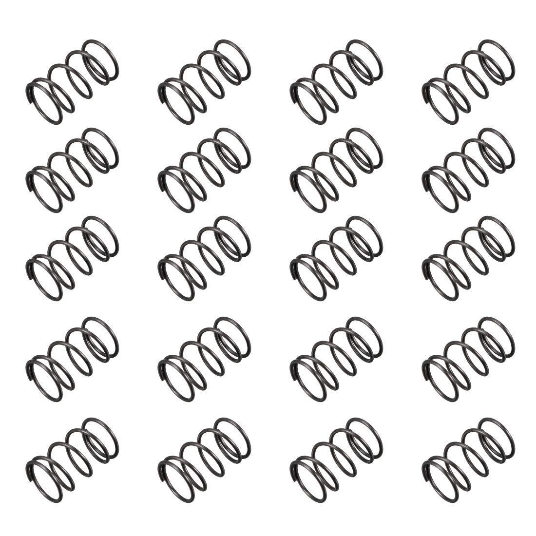 Compression Spring - 1.2mm Wire Dia, 15mm OD, 25mm Free Length Spring Steel Extension Spring,Black,20Pcs