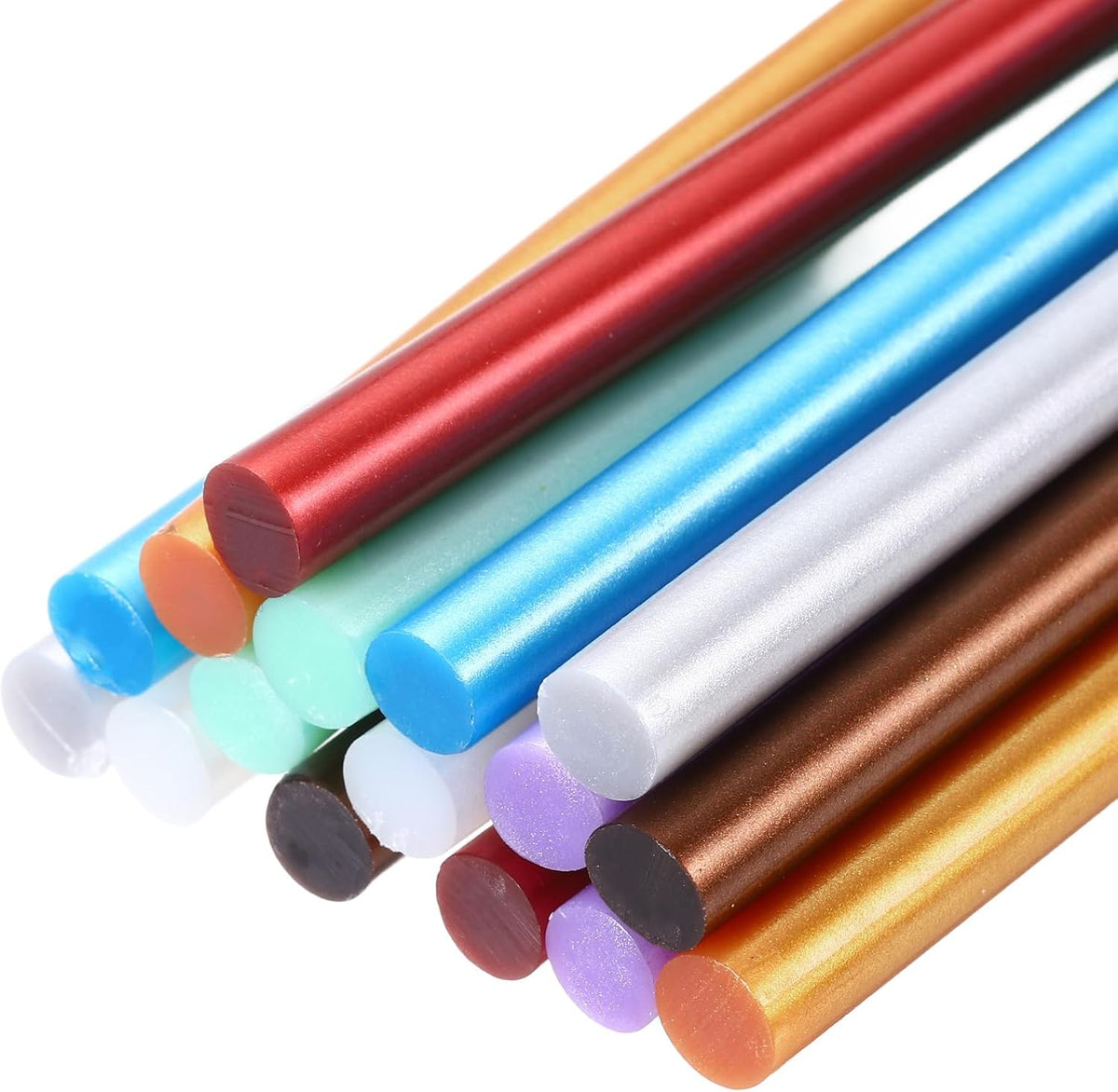 Mini Hot Glue Gun Sticks 8-inchx0.28-inch High Sticky Hot Glue Sticks, Metallic 8 Colors 16pcs