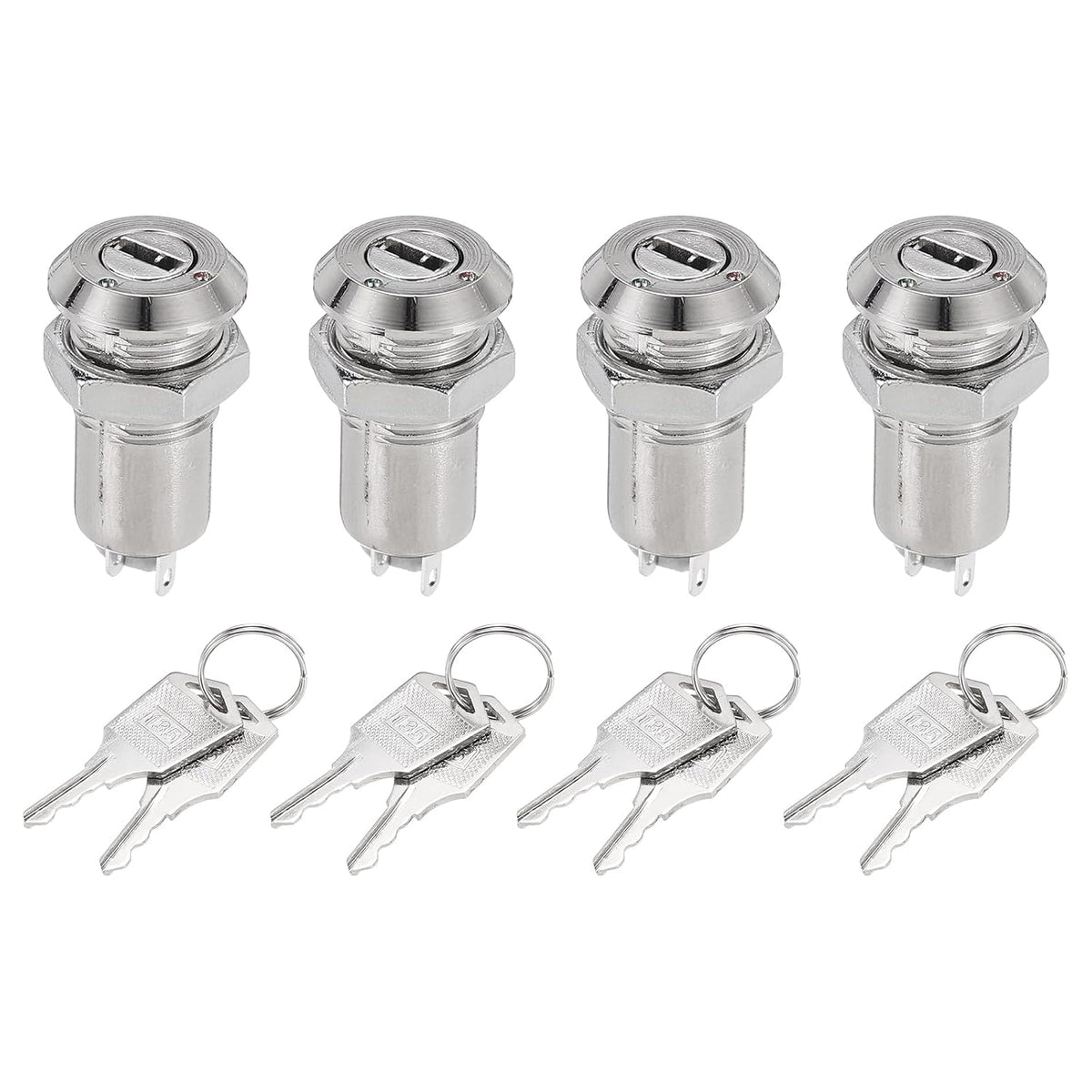 4Pcs Electric 2 Positions on Off Metal Key Lock Switch W Keys