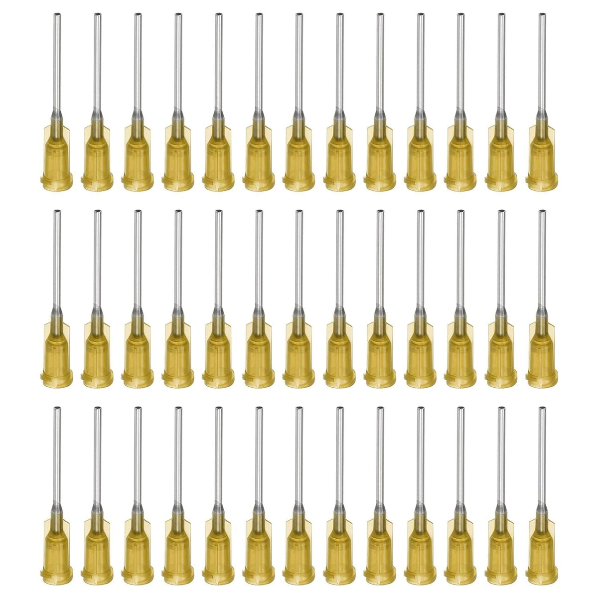 Industrial Blunt Tip Needle 17G 1 Inch Length with Luer Lock Screw Interface Connector, Dispensing Needle for Liquid Glue Gun, 40 Pcs (Yellow)