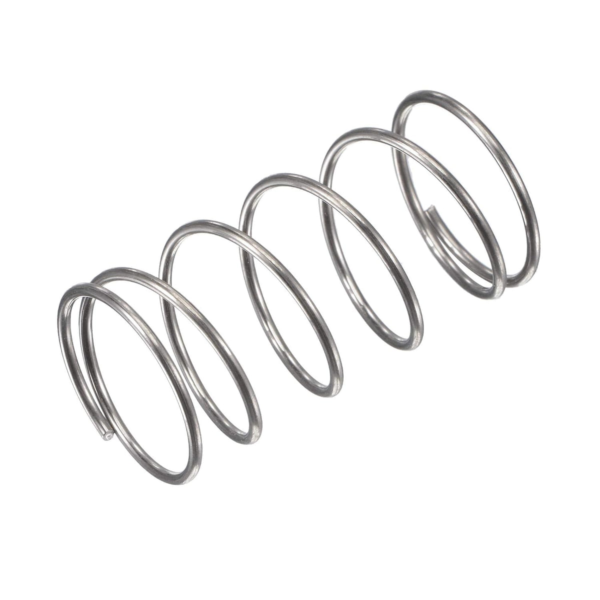Compression Spring,304 Stainless Steel,16mm OD,1mm Wire Size, 18mm Compressed Length,30mm Free Length,5.9N Load Capacity for Home Projects, Silver Tone, 10pcs