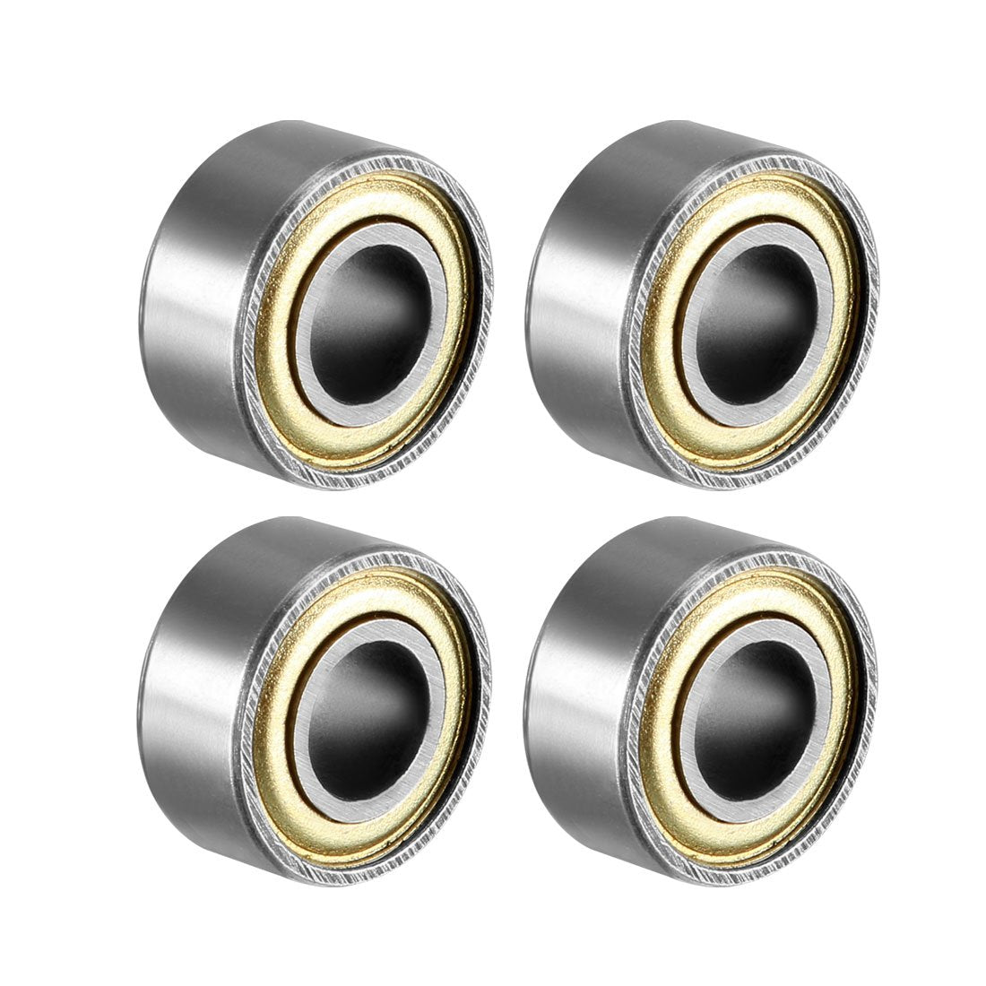 LinkMejor 684ZZ Ball Bearing 4mm x 9mm x 4mm Double Shielded 684-2Z Deep Groove Bearings, Carbon Steel (Pack of 4)