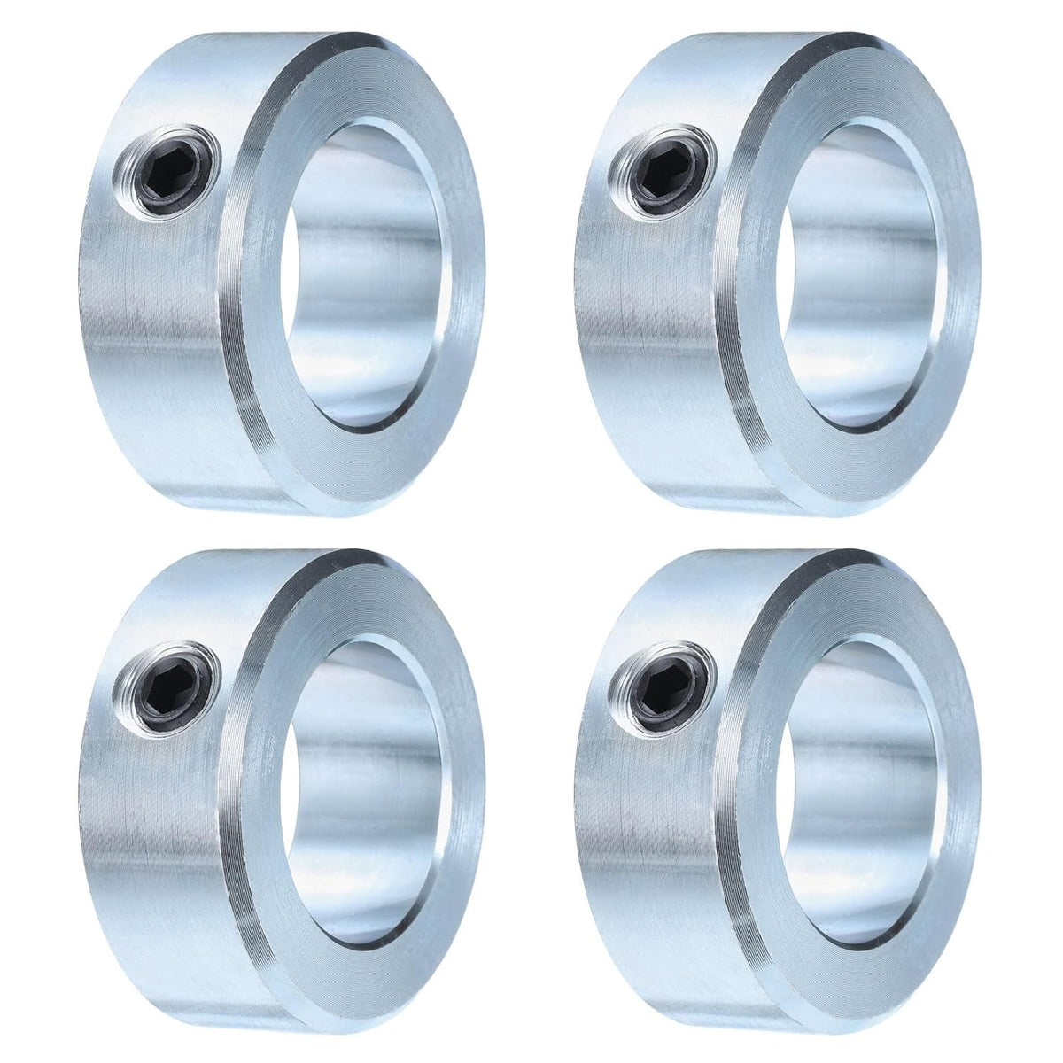 4pcs Set Screw Collars 1" Bore Zinc Plated Steel Shaft Collars, 1-5/8" OD, 5/8" Width Axle Collar Clamp for Linear Rod Shaft Guide