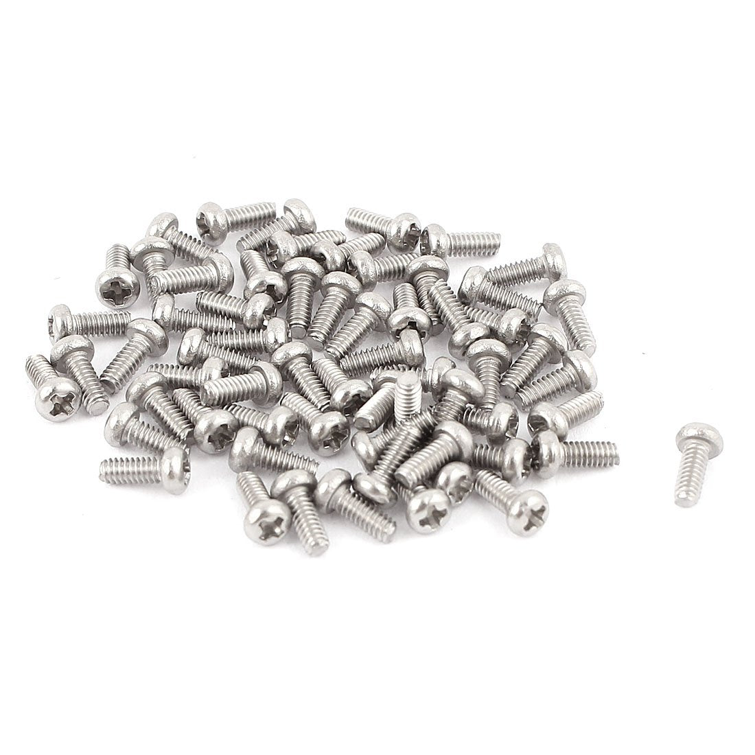 a15070200ux0106 M2x5mm 0.4mm Pitch 304 Stainless Steel Crosshead Phillips Round Head Screws Bolt (Pack of 60)