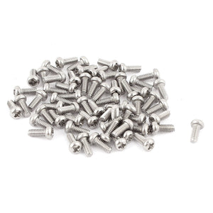 a15070200ux0106 M2x5mm 0.4mm Pitch 304 Stainless Steel Crosshead Phillips Round Head Screws Bolt (Pack of 60)