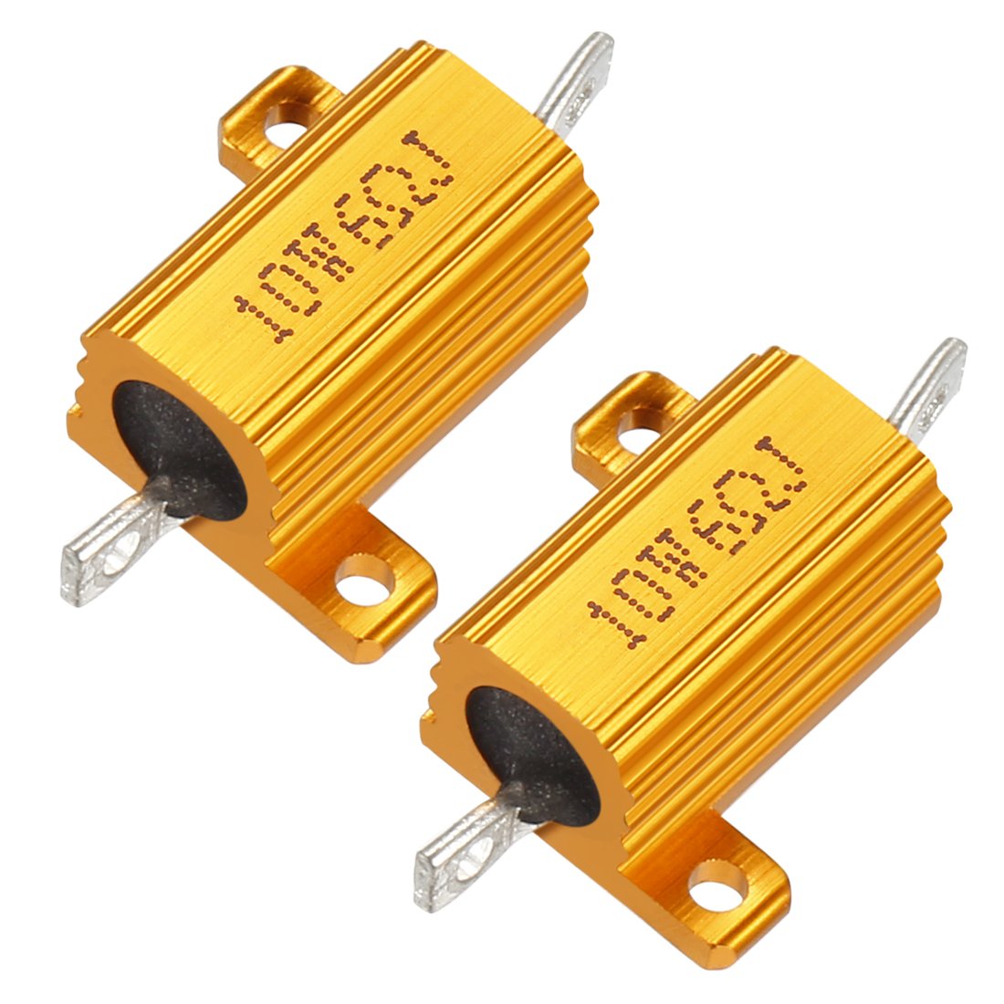 2 Pcs Aluminum Case Resistor 10W 6 Ohm Wirewound for LED Converter with Rod Post 10W6RJ