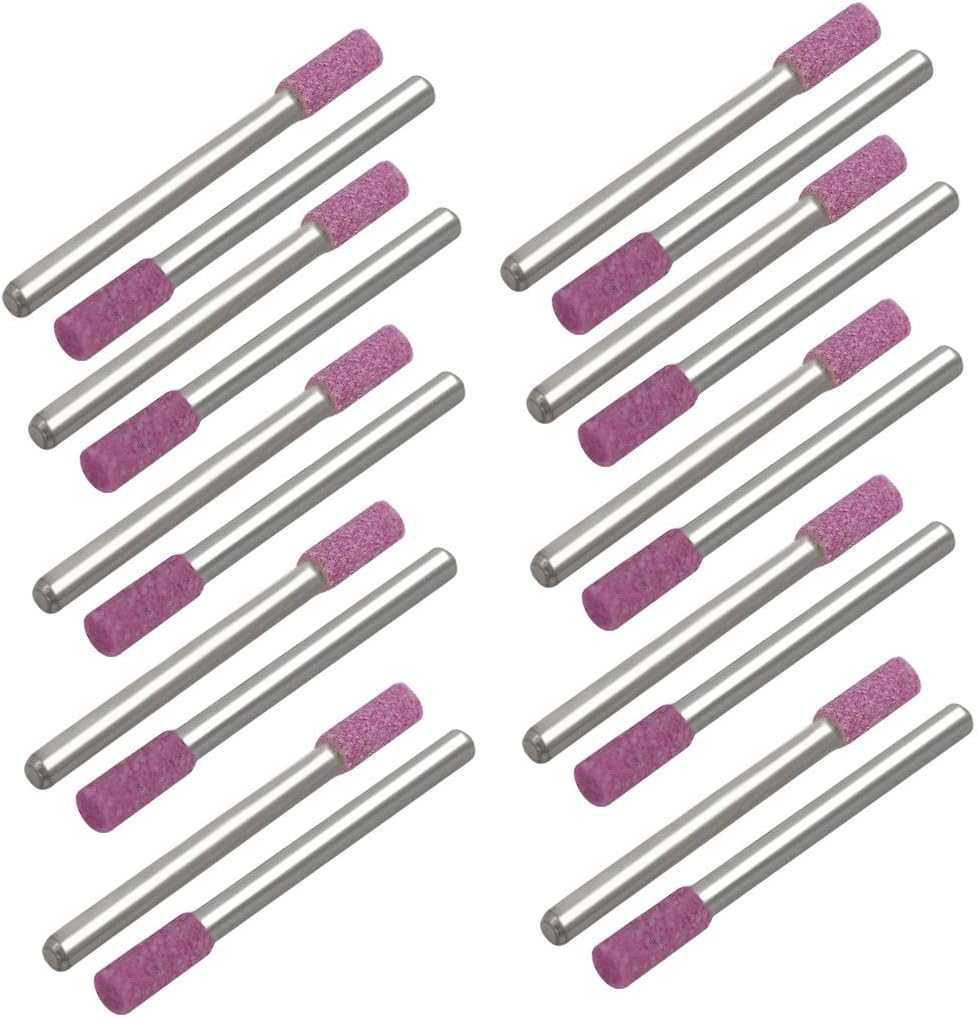 3mm 1/8-inch Shank 4mm Dia Cylinder Head Mandrel Mounted Grinding Point Pink 20pcs